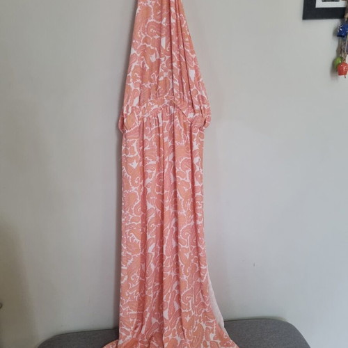 Zini Maxi Dress size 40 with open back and slit like new, colorful