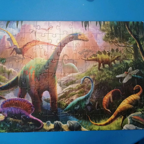Dinosaur puzzles like new, 75 and 100 pieces