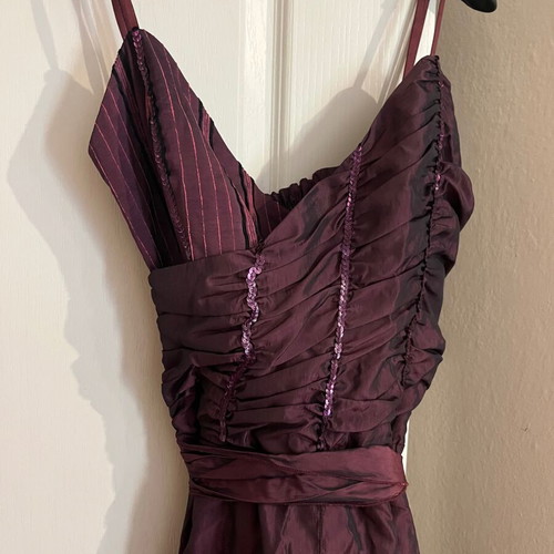 Vintage dress with sequins and side zipper, purple
