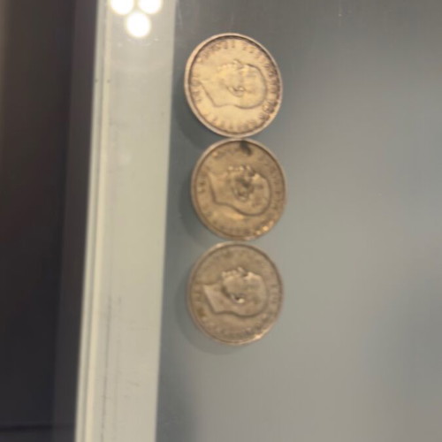 Silver coins 20 drachmas 1960 used, pack of 3