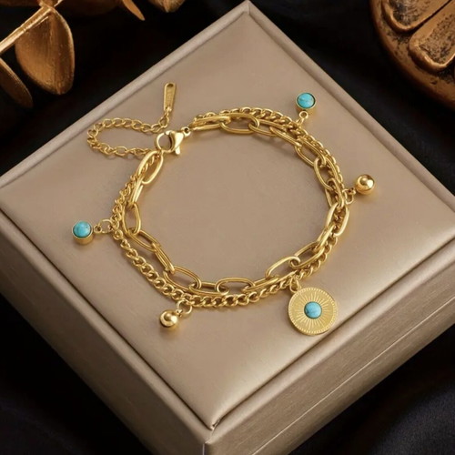 Women's bracelet made of stainless steel new, gold color