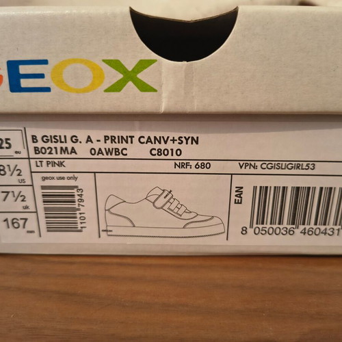 Geox sneakers used, unicorn design No 25 light pink