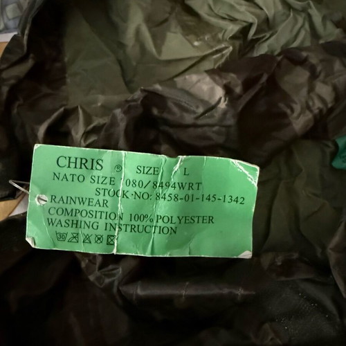 Chris NATO Military Specs rainwear new, size L