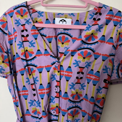 Acherounes Maxi Dress like new, multicolor column mauve print