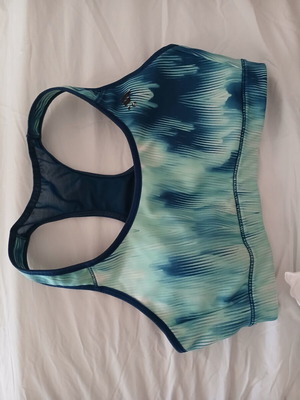 Adidas sports bra used, blue and turquoise, size S