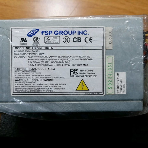 Τροφοδοτικό FSP250-60GTA 250W μεταχειρισμένο, ATX 20-pin, 5x Molex, 2x FDD