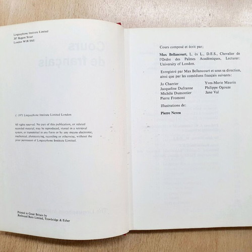 Cours de français 1971 used, French dictionary