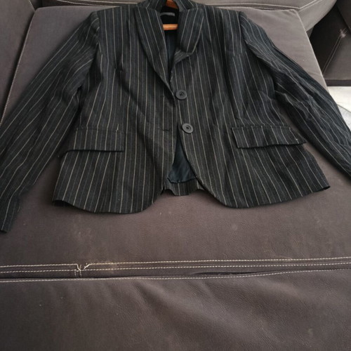 Virgin Prunes women's jacket medium size, like new, black with stripes