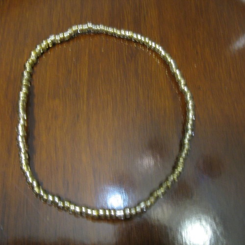 Anklet new elastic with silver and orange beads