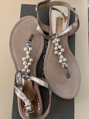 Marco Tozzi sandals new with pearls, leather, size 39