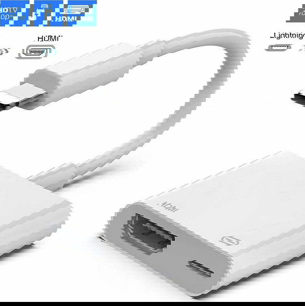 Μετατροπέας Lightning male σε HDMI / Lightning female Λευκό