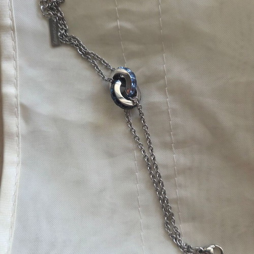 Bracelet with zircon like new, blue and turquoise with double chain