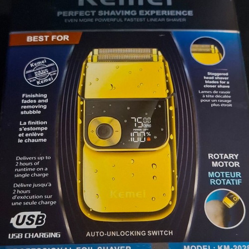Kemei Gold KM-2028 Foil rechargeable face shaver new