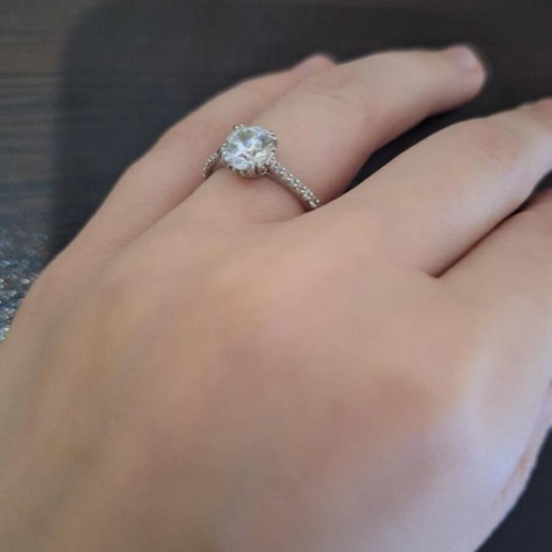Swarovski ring size 52 like new, silver tone with crystals