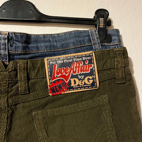 Dolce & Gabbana Vintage Love Affair Y2K Double Waist Corduroy Denim Shorts size 40 used