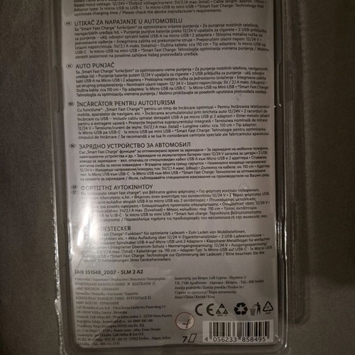 Silvercrest SLM 2 A2 in-car charger new, sealed