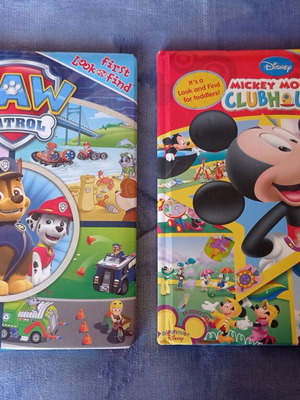 Βιβλία Paw Patrol και Mickey Mouse Look & Find μεταχειρισμένα, αγγλικά