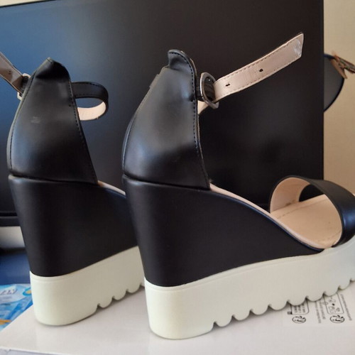 Platform sandals black 11 cm, like new, size 40