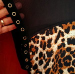 Women's leopard print blouse new with transparent details size M