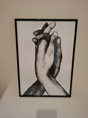 Framed black and white photo like new, size 40x50