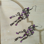Fo earrings used in silver with purple stones