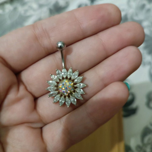 Silver navel piercing new