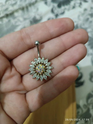 Silver navel piercing new