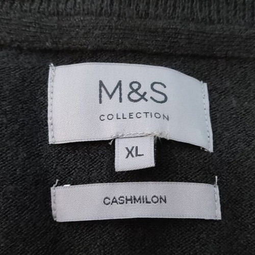 Πουλόβερ M&S με λαιμόκοψη V, λινό XL μαύρο καινούργιο