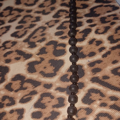Men's black rosary with cross like new