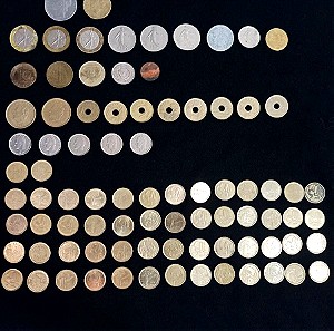 Συλλογή παλιών συλλεκτικών ευρωπαϊκών νομισμάτων