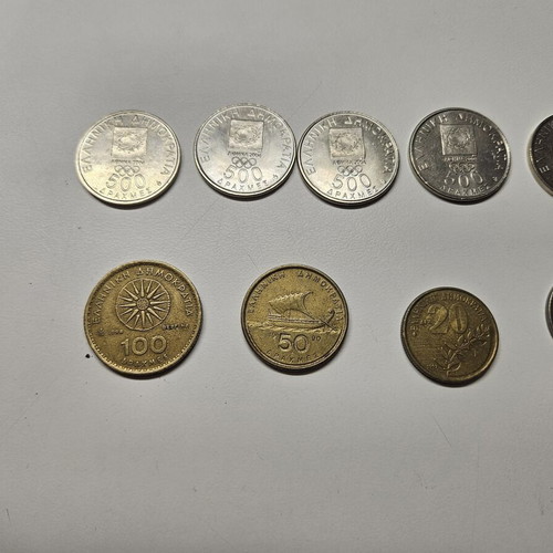 Coins used, pack of 15 drachmas from various years