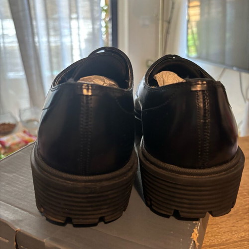 Zara leather men's casual shoes used, black, sizes 40.5-41