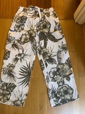 Linen pants Betty Barclay used, size S 36 8, beige and green