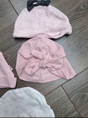 Set of newborn baby girl hats 0-3 months