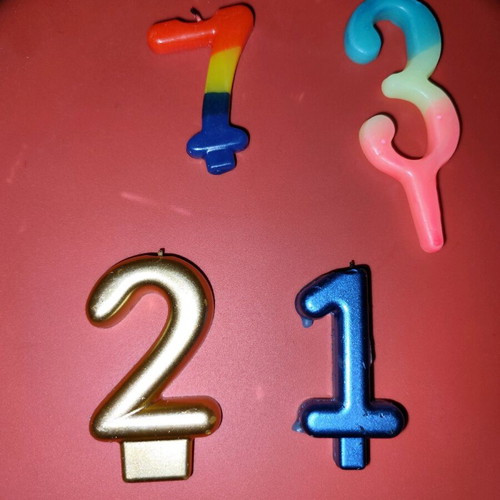 Set of 4 birthday candles used