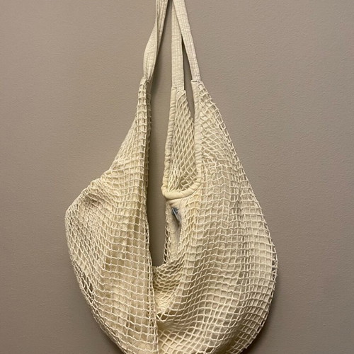 Fishnet bag Colores shoulder like new, white-sugar color