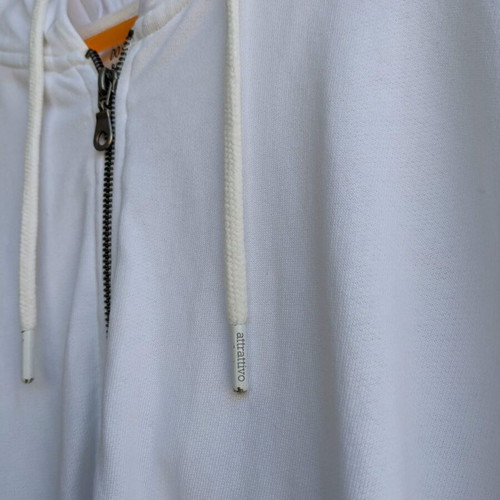 Attrativo oversized white zip-up sweatshirt like new with floral design