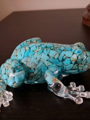 Decorative turquoise frog handmade, new