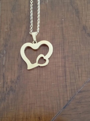 Heart pendant stainless steel gold color new