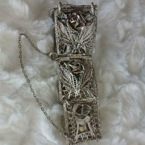 Silver Handmade Smyrna Bracelet 1912, Vintage