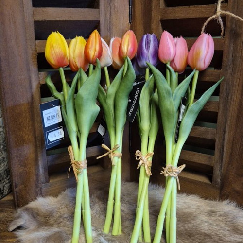 Faux tulips, 28 cm, assorted colors