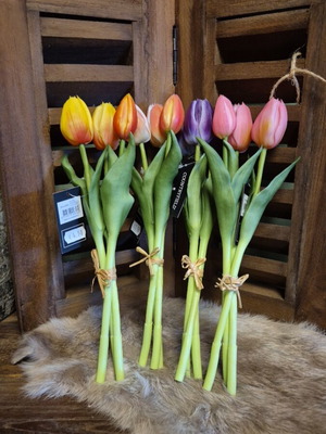 Faux tulips, 28 cm, assorted colors