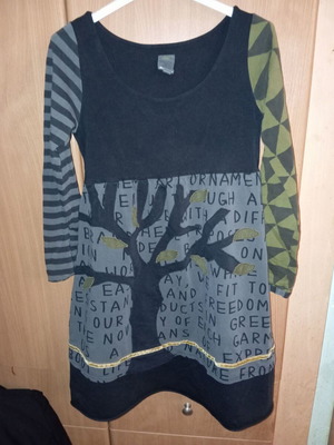 Winter dress like new with details multicolored size S