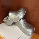 Crocs silver shoes worn but in excellent condition