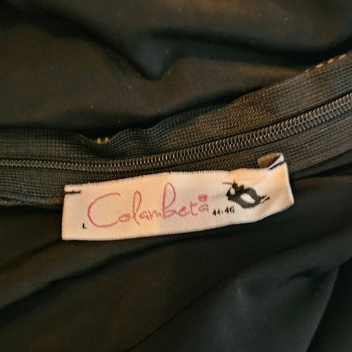 Calambeta leather dress like new, black, short-sleeve