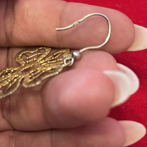 925 silver gold-plated earrings, 4.5 cm