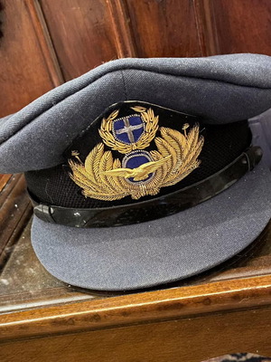 Πηλίκιο αεροπορίας άριστη κατάσταση, 1940-1960 με δίκοχο δώρο