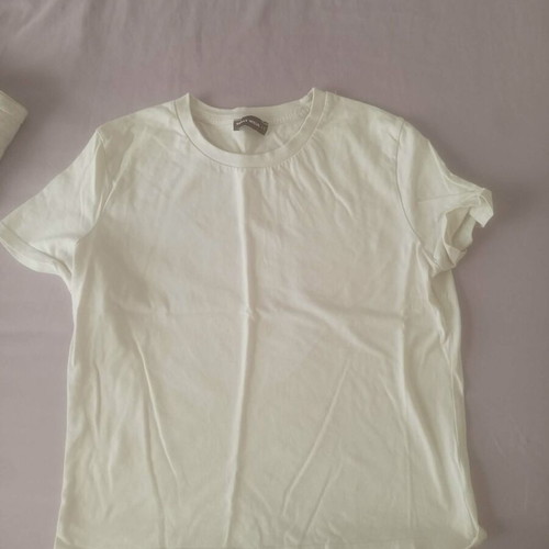 Beige women's T-shirt, size S