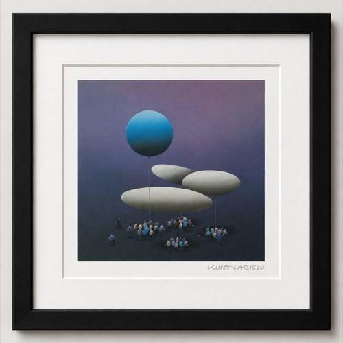 Kurt Larisch signed surrealist print