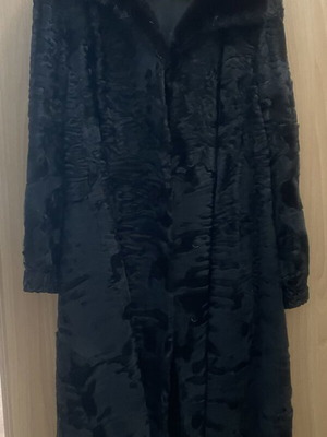 Astrakhan fur coat with mink collar